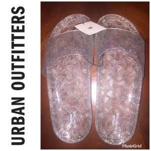 NWT! Urban Outfitters Jelly Glitter Slide. Size 10